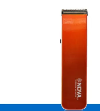Black electric hair clipper with removable blade head on a white background.