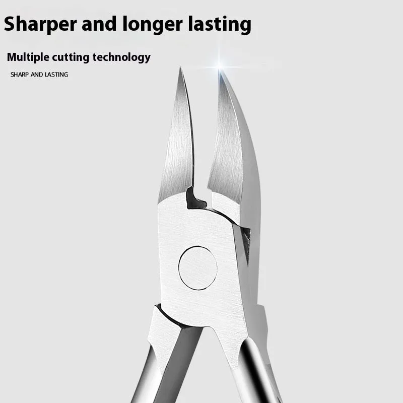 Bevel groove nail slot pliers in black, red, blue, pink and white colours on a white background.