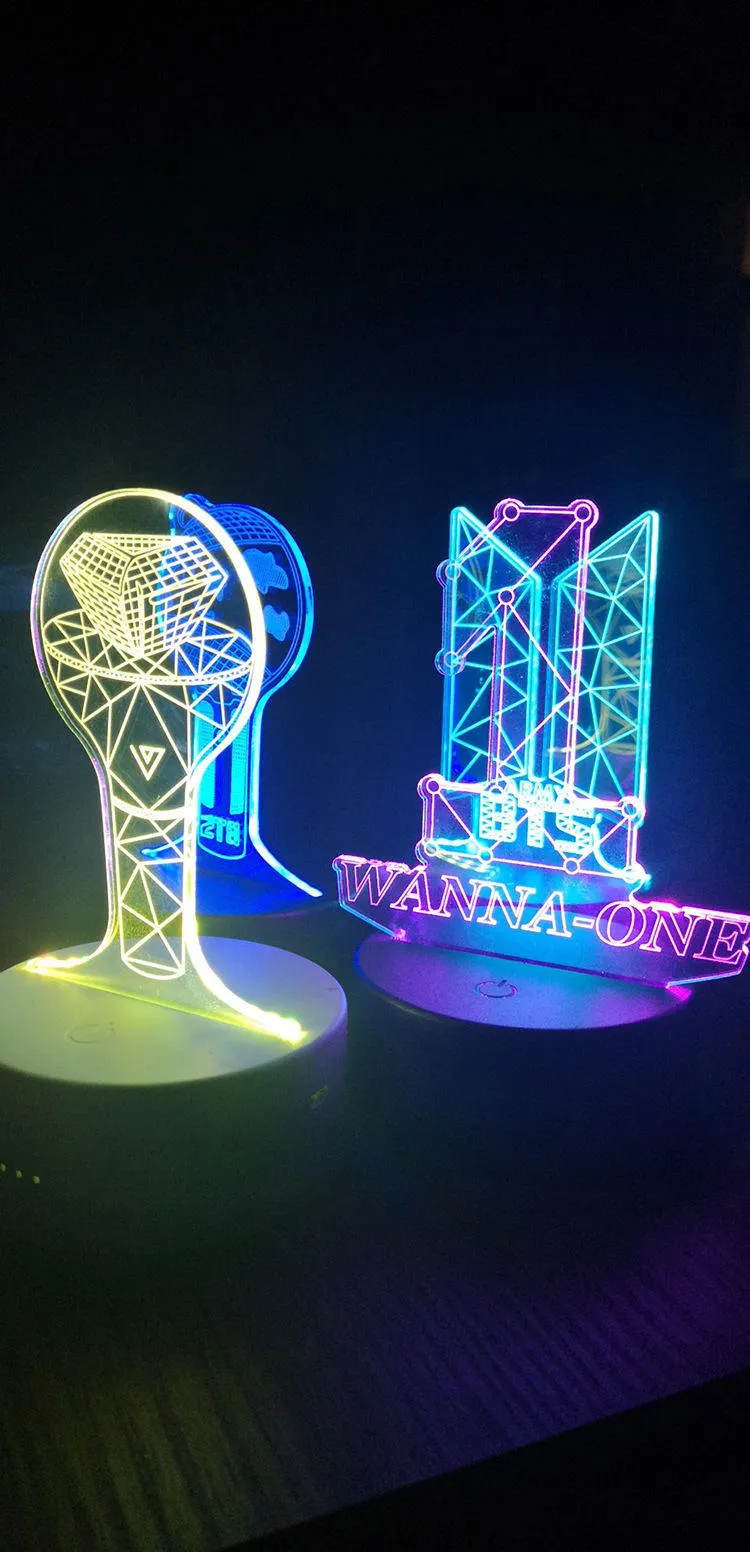 Acrylic transparent display stand holding BTS Light 101 Tower Gem building lamp