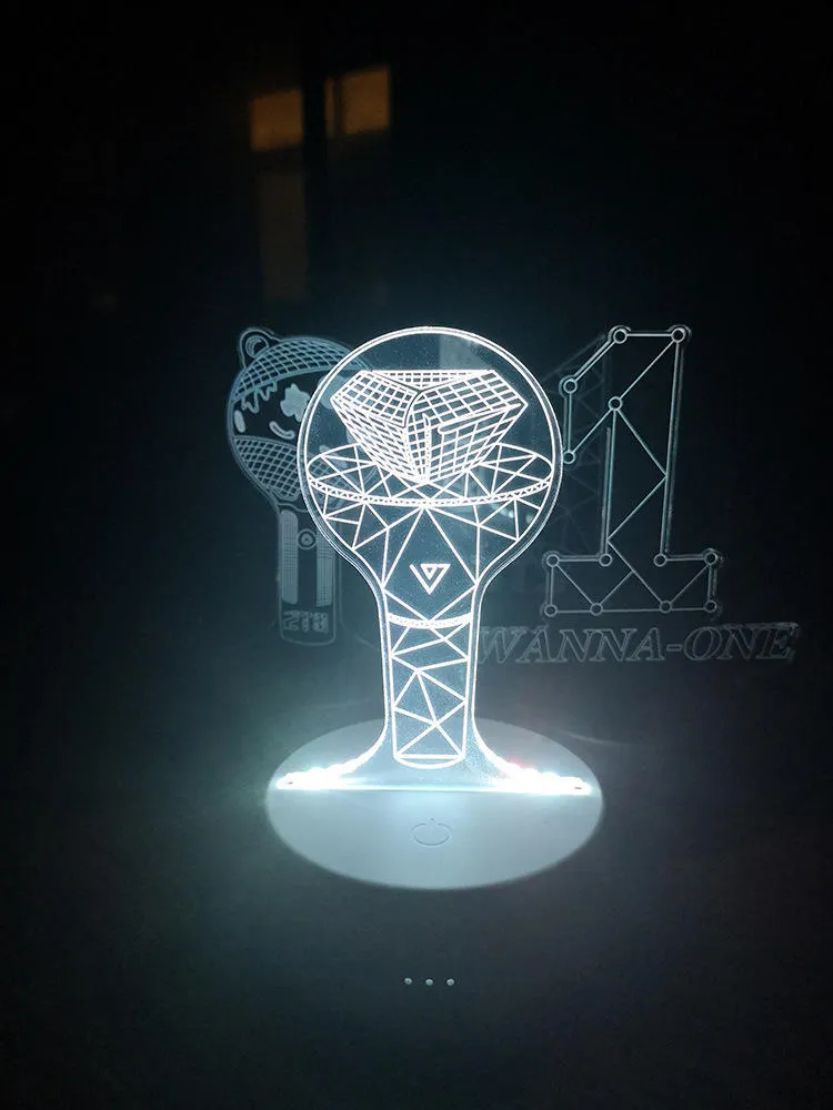 Acrylic transparent display stand holding BTS Light 101 Tower Gem building lamp