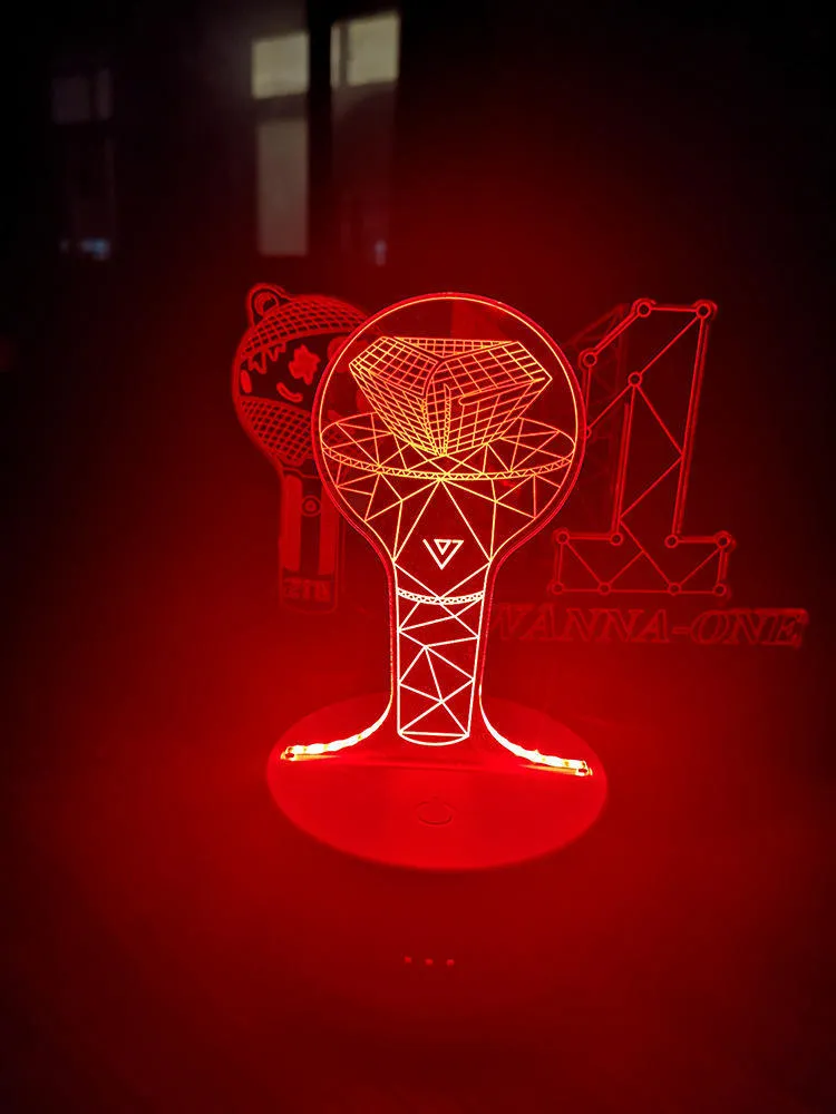 Acrylic transparent display stand holding BTS Light 101 Tower Gem building lamp