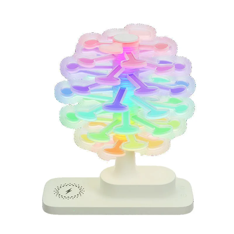 Spiral tree design LED table lamp with geometric modelling in white colour