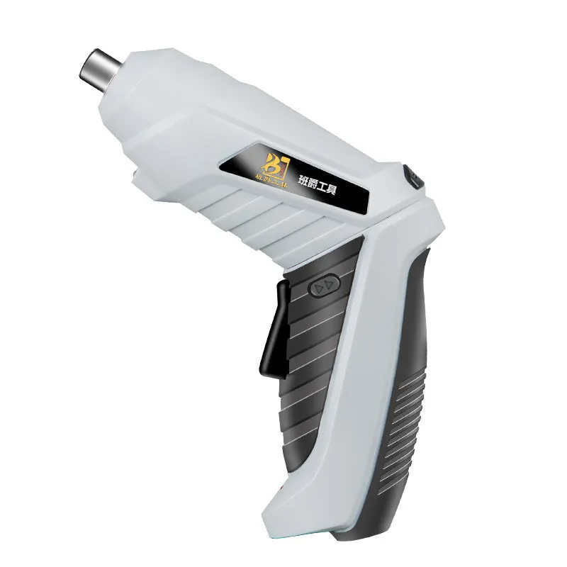 Rechargeable lithium battery mini screwdriver with pistol grip in multiple set configuration options.