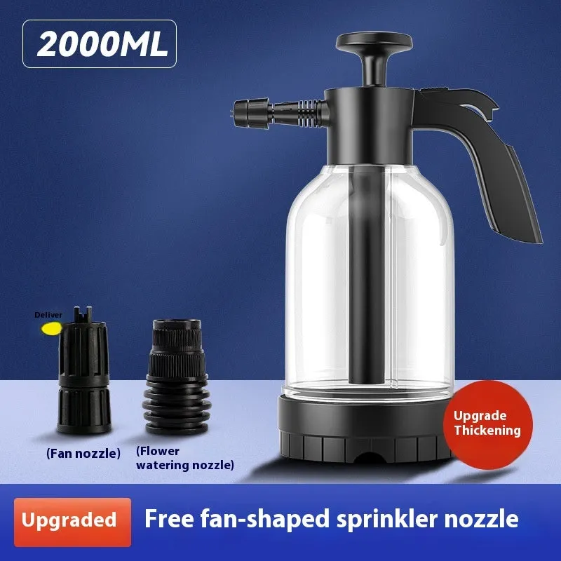 Handheld car wash foam sprayer with 2 litre tank and foam brush attachment