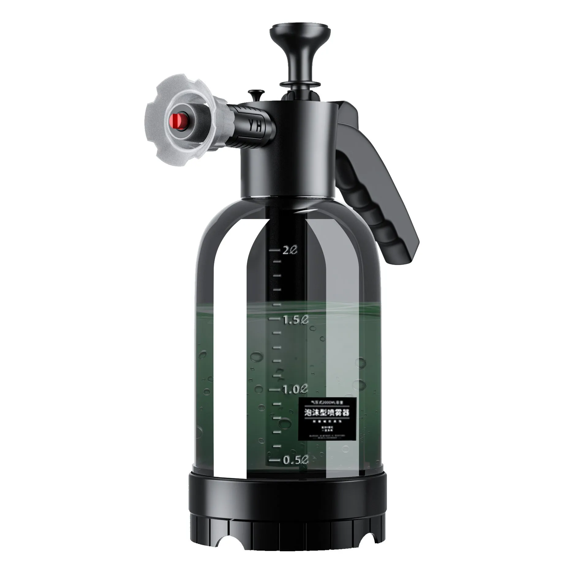 Handheld car wash foam sprayer with 2 litre tank and foam brush attachment