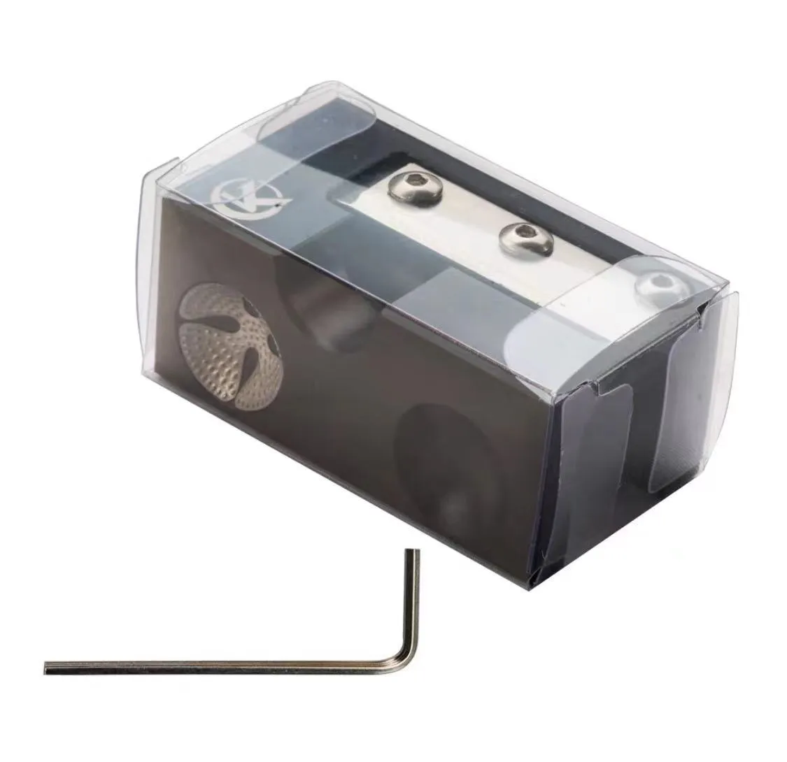 Black all-metal billiard cue leather tip repair device for snooker and pool cue maintenance