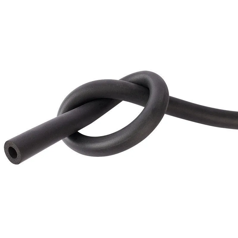Self-adhesive rubber and plastic pipe insulation tubing in various thicknesses and diameters.