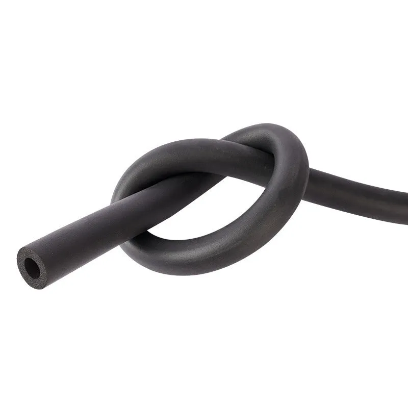 Self-adhesive rubber and plastic pipe insulation tubing in various thicknesses and diameters.