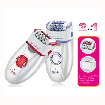 KEDA-216 coloured USB electric hair removal device with brush and charger