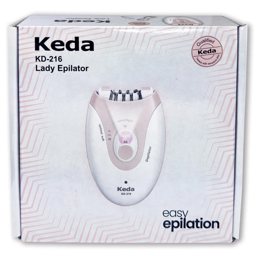 KEDA-216 coloured USB electric hair removal device with brush and charger