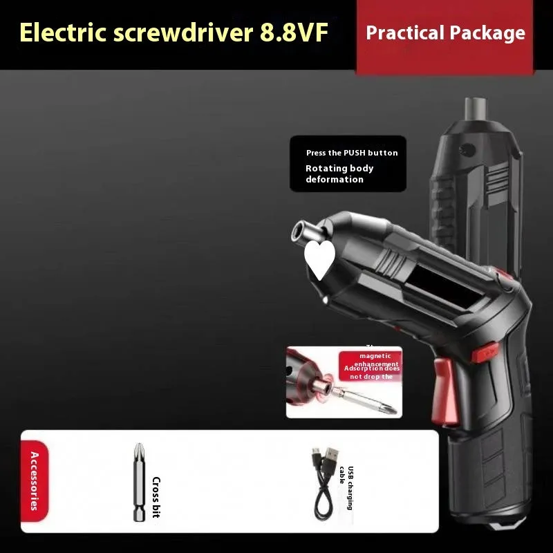 Compact electric screwdriver with lithium battery and utility bag for DIY tasks
