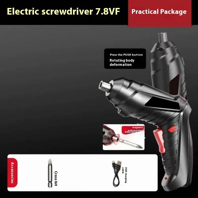 Compact electric screwdriver with lithium battery and utility bag for DIY tasks