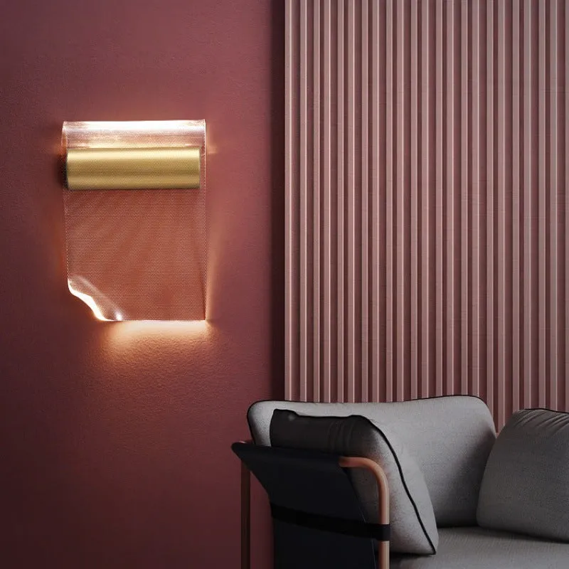 Iron wall lamp with an acrylic shade and a bend arm, showing left and right bend options.