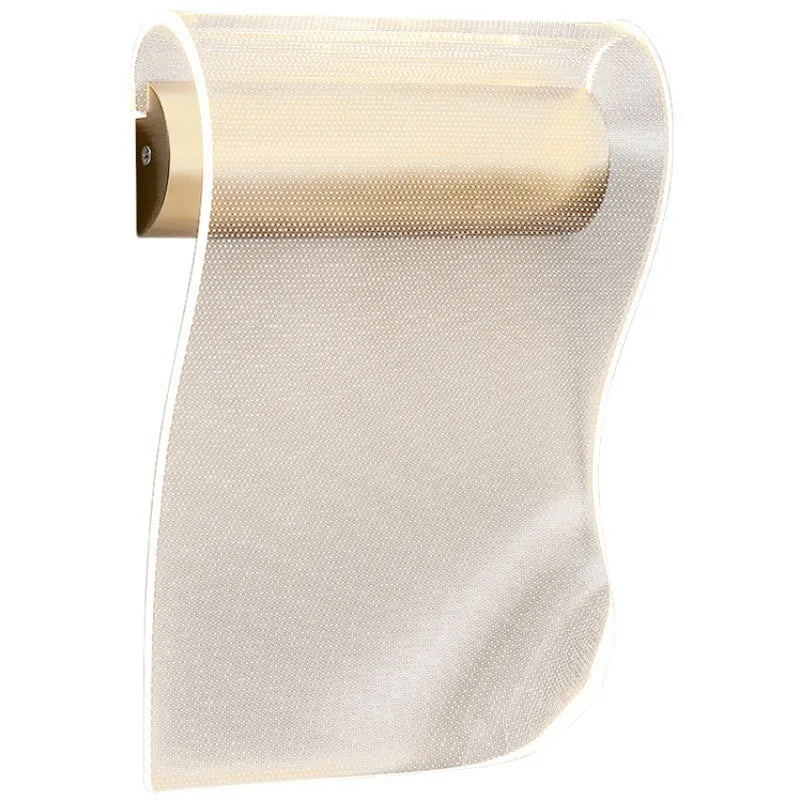 Iron wall lamp with an acrylic shade and a bend arm, showing left and right bend options.