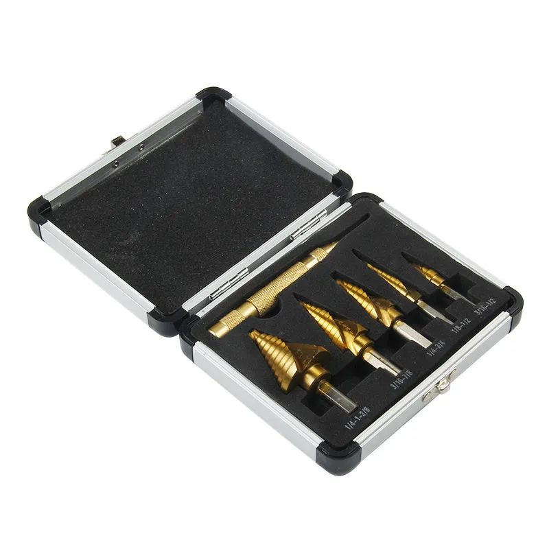 Gold-coloured aluminium storage box with steel plate opening, showing scale with a 58-80 mm length.