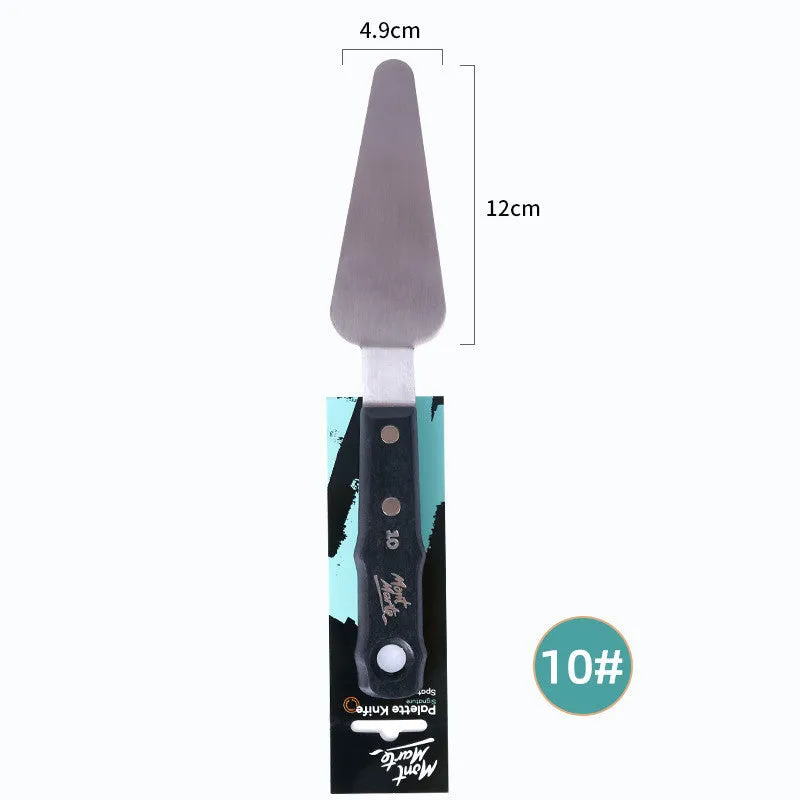Three stainless steel palette knives for oil and acrylic painting with different blade sizes