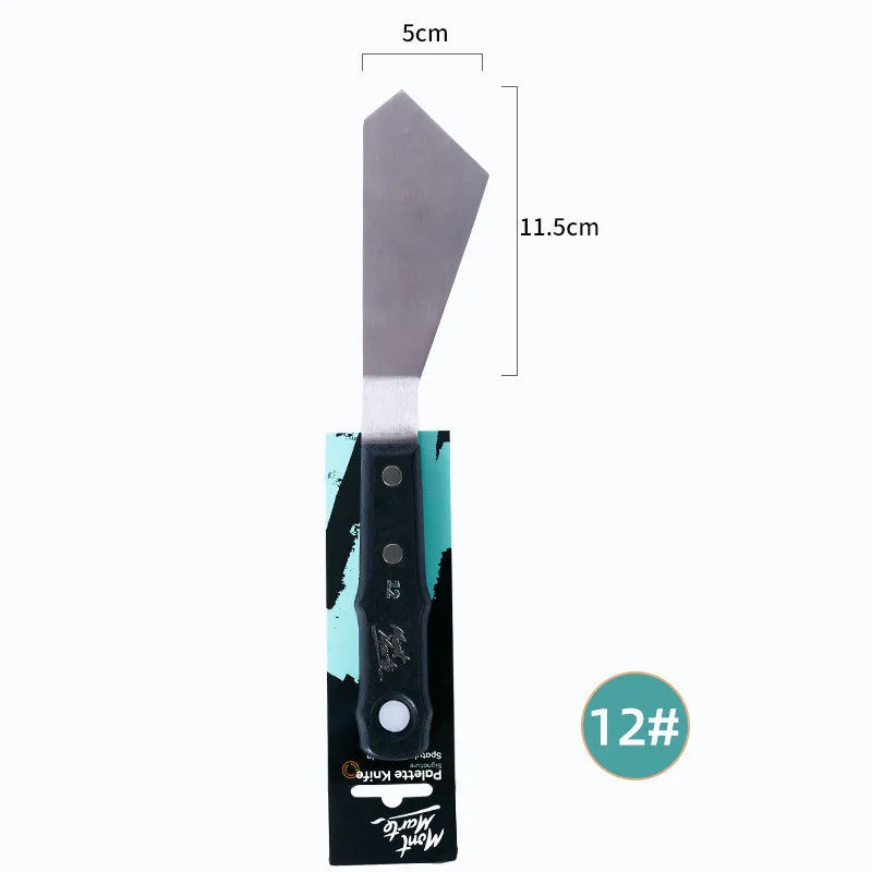 Three stainless steel palette knives for oil and acrylic painting with different blade sizes