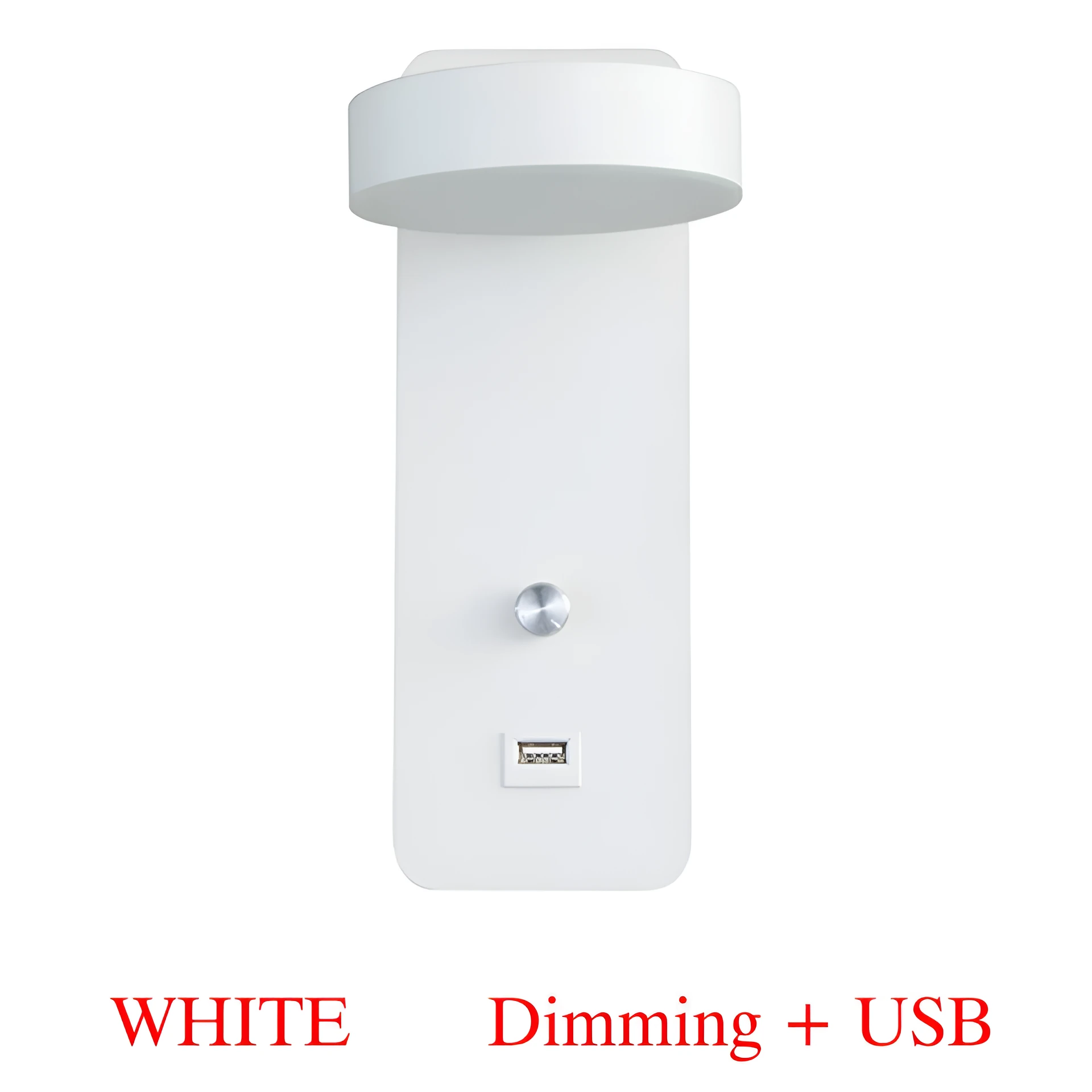 Square LED wall lamp with rotating head and dimming control in black or white finish