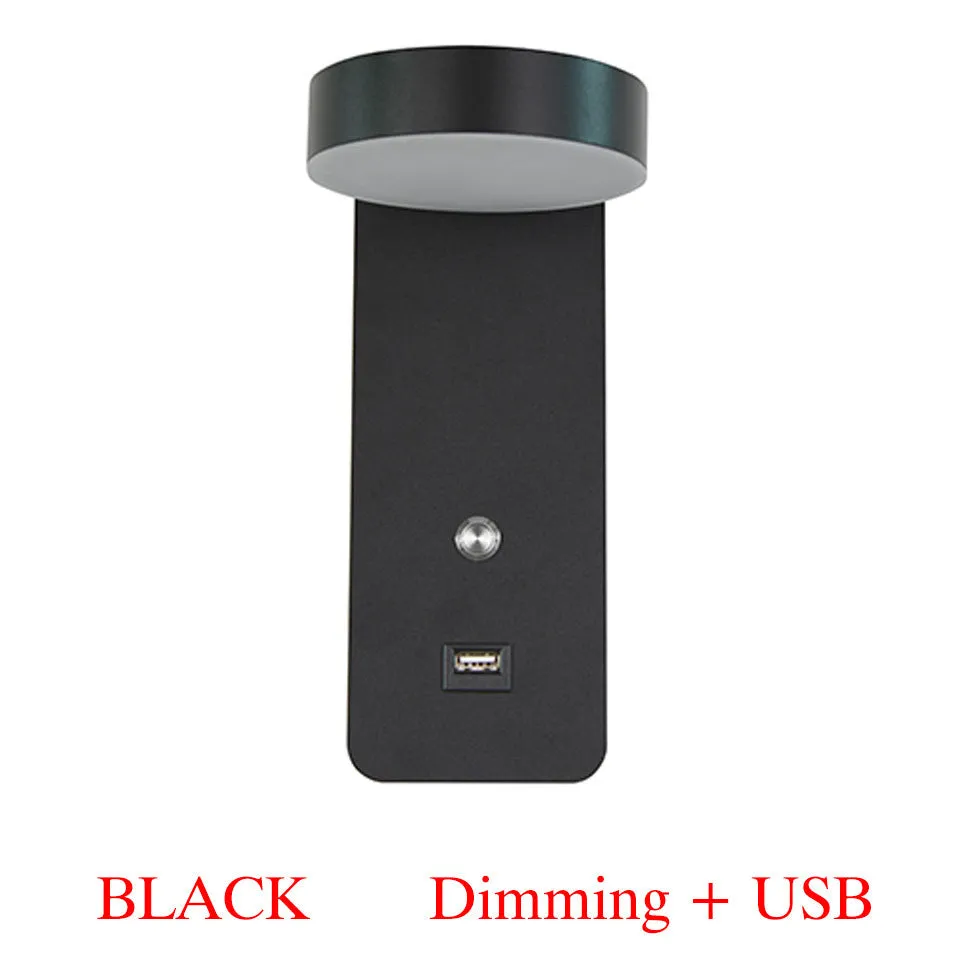 Square LED wall lamp with rotating head and dimming control in black or white finish