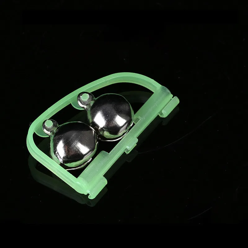 Set of ABS plastic and metal fishing rod alarm bells with a multi-function jack for night fishing.