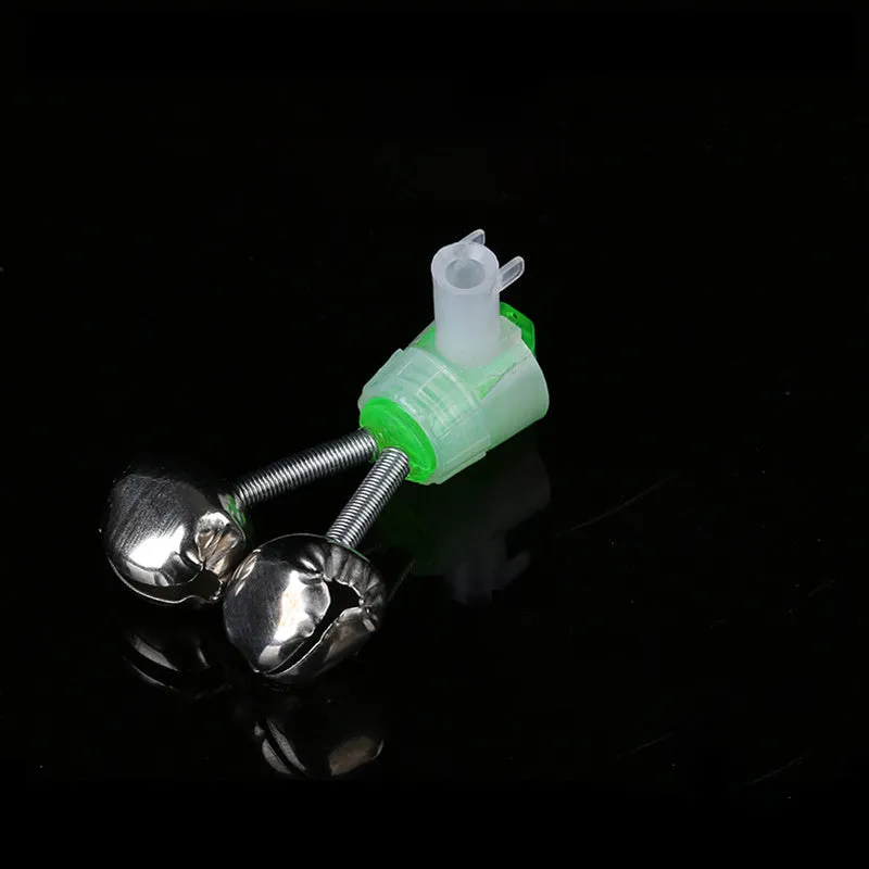 Set of ABS plastic and metal fishing rod alarm bells with a multi-function jack for night fishing.