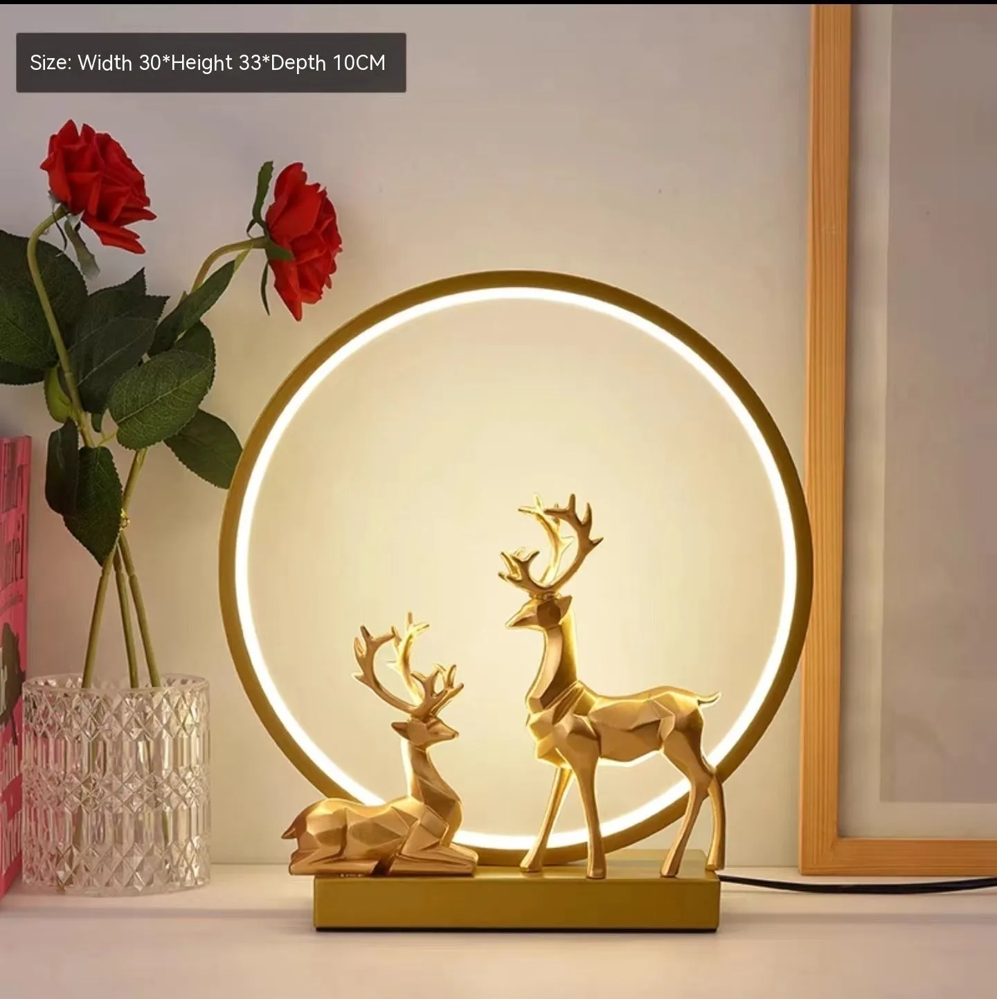 Modern simple style LED night light bride dowry lamp in noble gold finish
