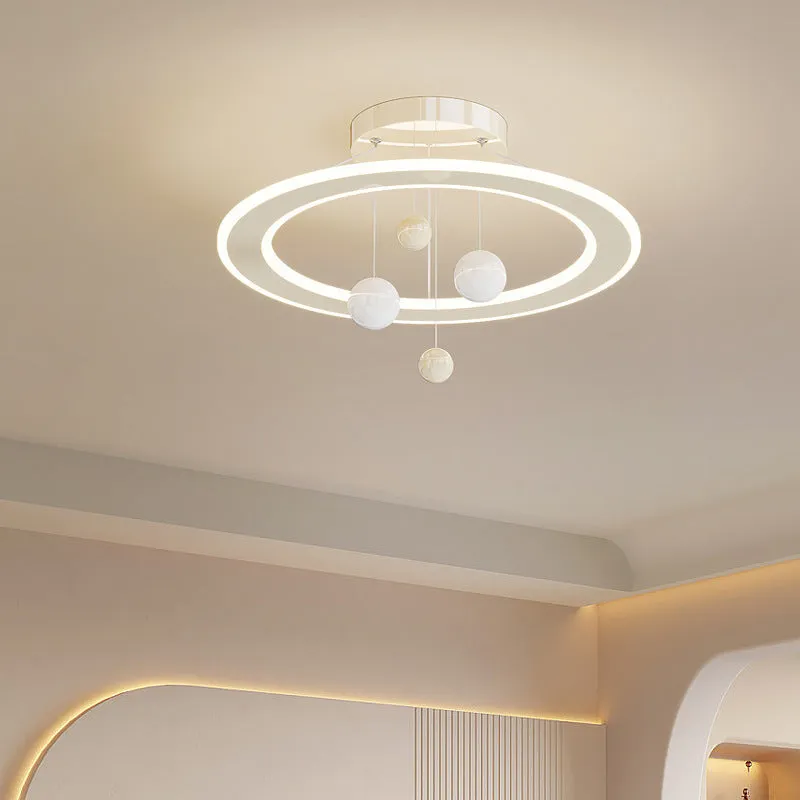 Modern children's bedroom chandelier ceiling light with dimmable white and pink lighting options