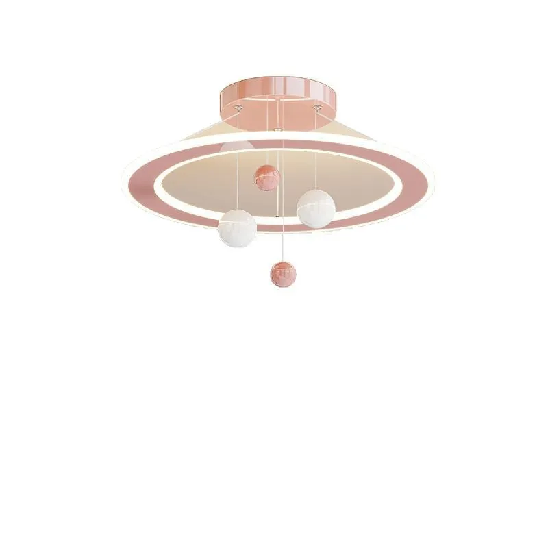 Modern children's bedroom chandelier ceiling light with dimmable white and pink lighting options