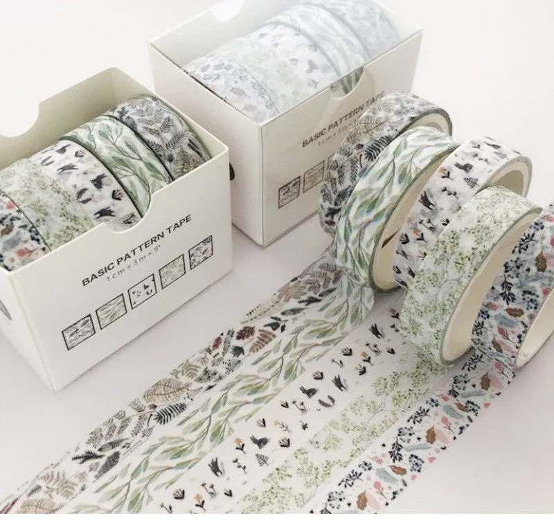 Cane paper gift box set with salt pocket sticker in multiple pattern styles