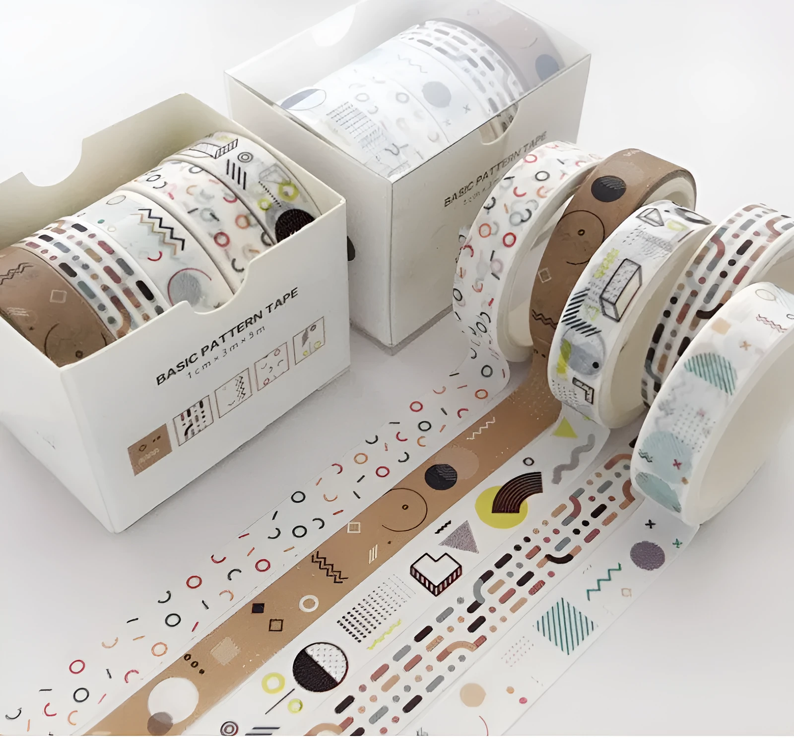 Cane paper gift box set with salt pocket sticker in multiple pattern styles