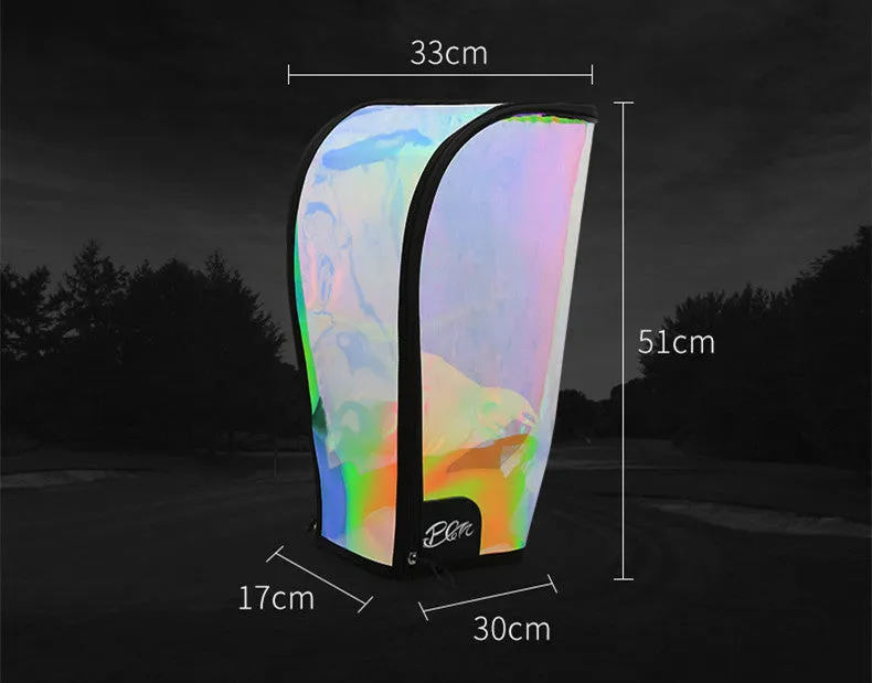 Colourful transparent bag hat with adjustable buckle for waterproof ball bag protection