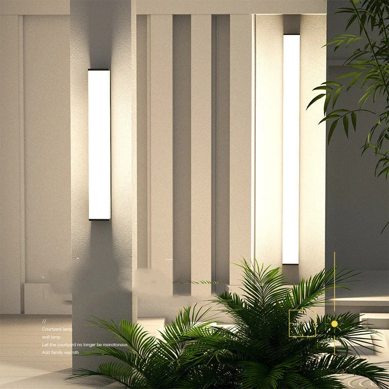 60cm outdoor wall light with long strip design, stainless steel and PC construction, IP65 waterproof rating