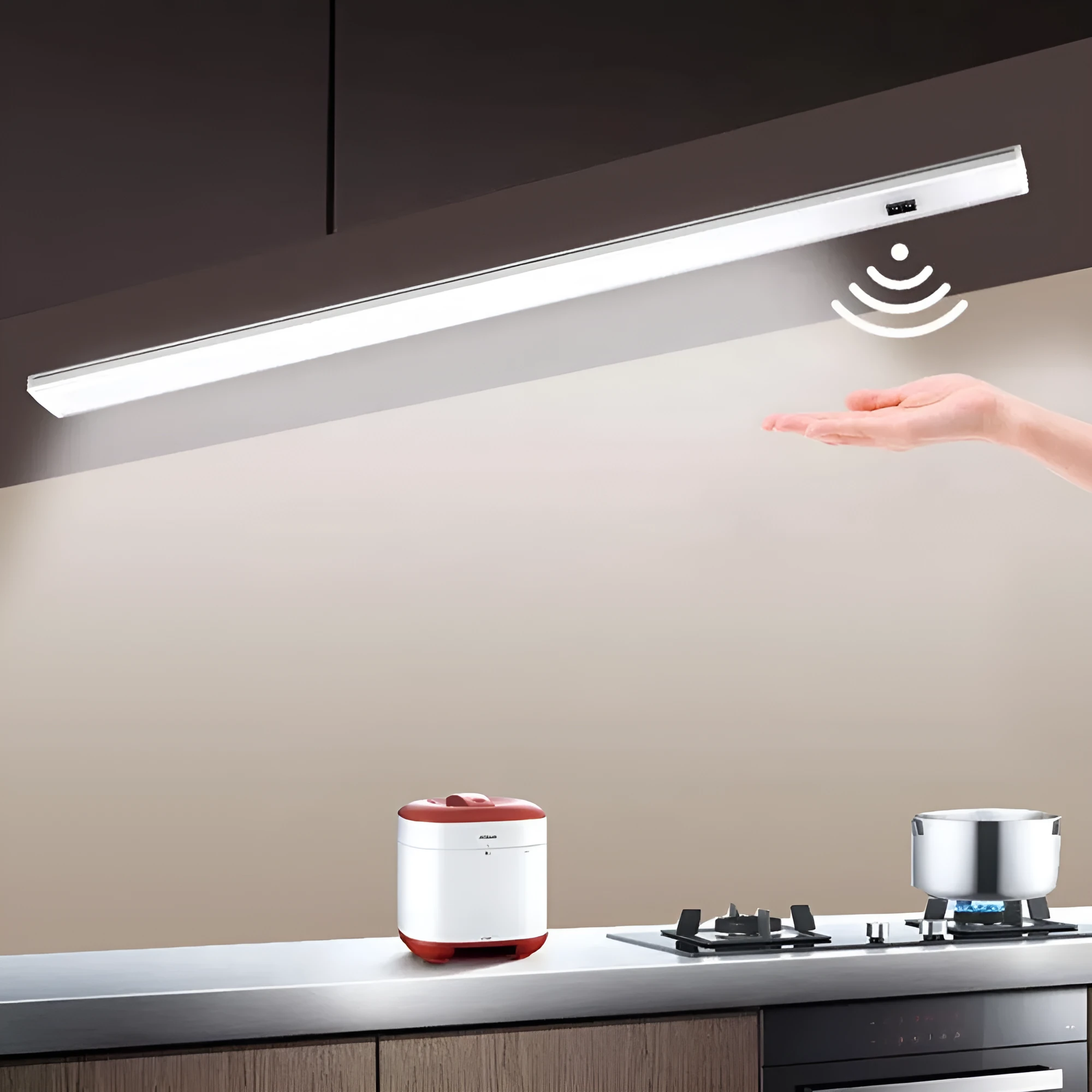 Aluminium profile LED strip bar light for cabinet and bookcase lighting in three sizes