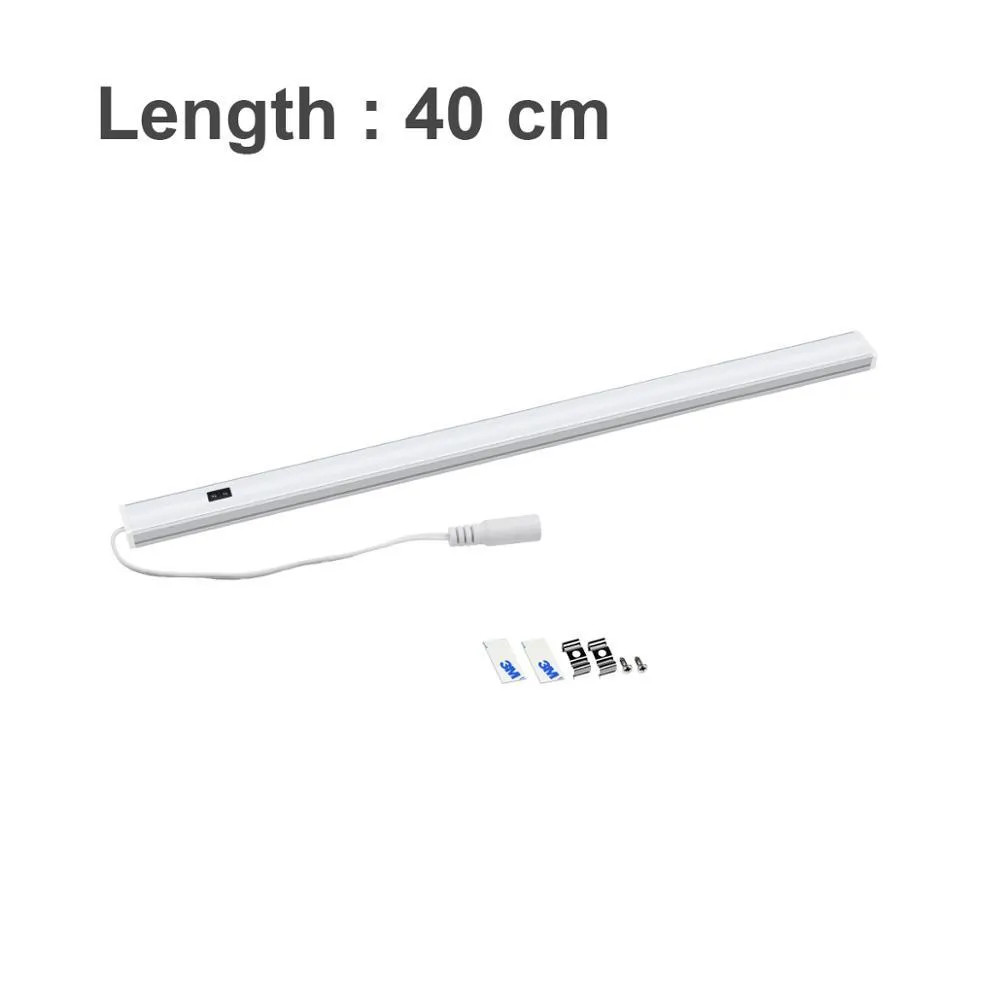 Aluminium profile LED strip bar light for cabinet and bookcase lighting in three sizes
