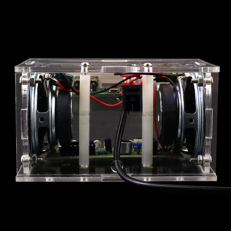 Bluetooth speaker DIY electronic kit with loose components and transparent plastic housing