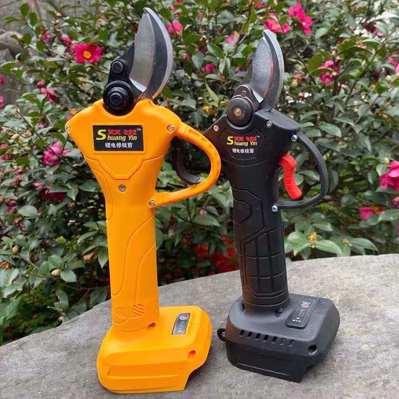 Double Silver SY350 electric garden shears with lithium batteries for fruit tree branch pruning