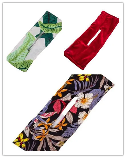 Ladies cotton headband in French retro style with bowknot, shown in multiple colour set options.