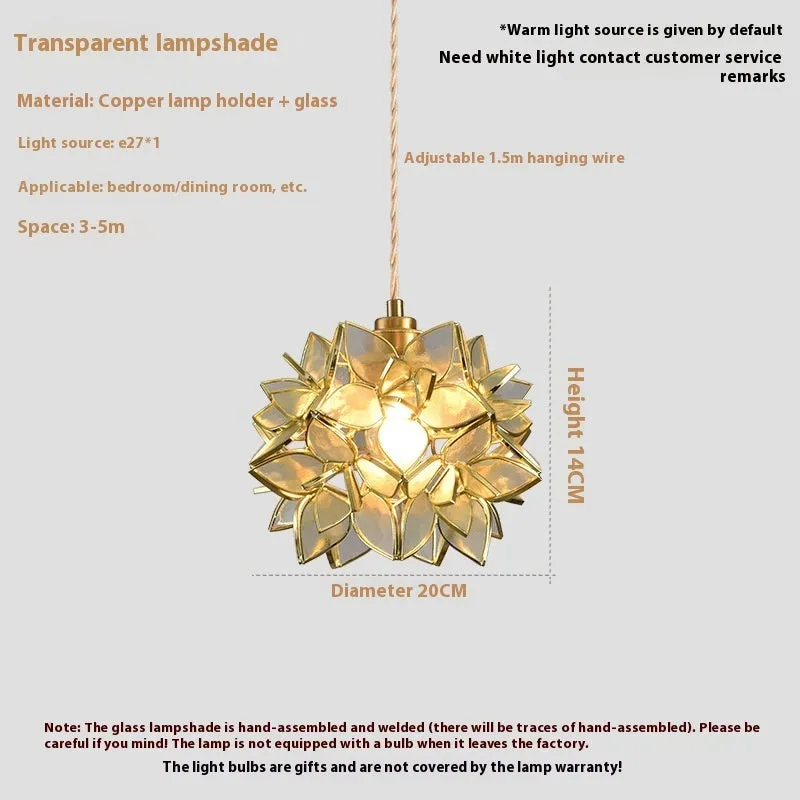 Copper and stained glass hanging line chandelier with adjustable cable for ceiling installation