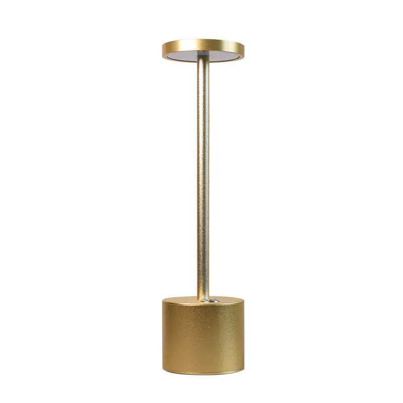 All-aluminium rechargeable LED desk lamp with touch dimming control in silver finish
