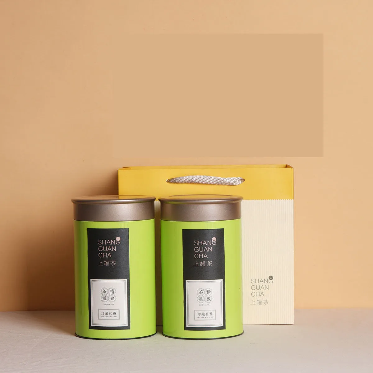 Green tin can tea packing box with 150ml capacity for loose leaf storage