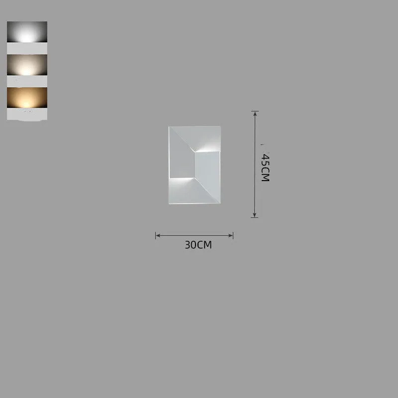 Creative Nordic wall lamp with iron shade and stepless dimming in a living room background setting