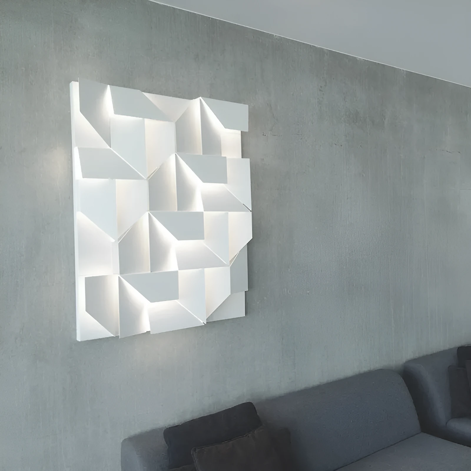 Creative Nordic wall lamp with iron shade and stepless dimming in a living room background setting