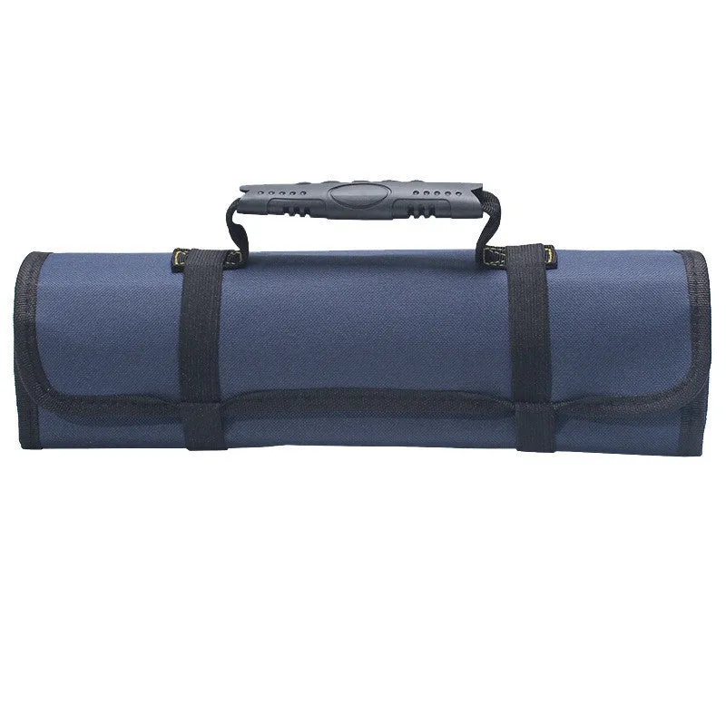 Electrician tool storage bag with reel compartment in Oxford cloth, brown colour option
