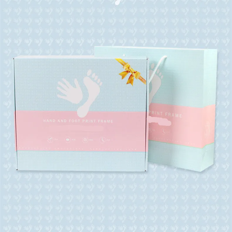 Handmade baby hand and foot print memory frame in modern simple style