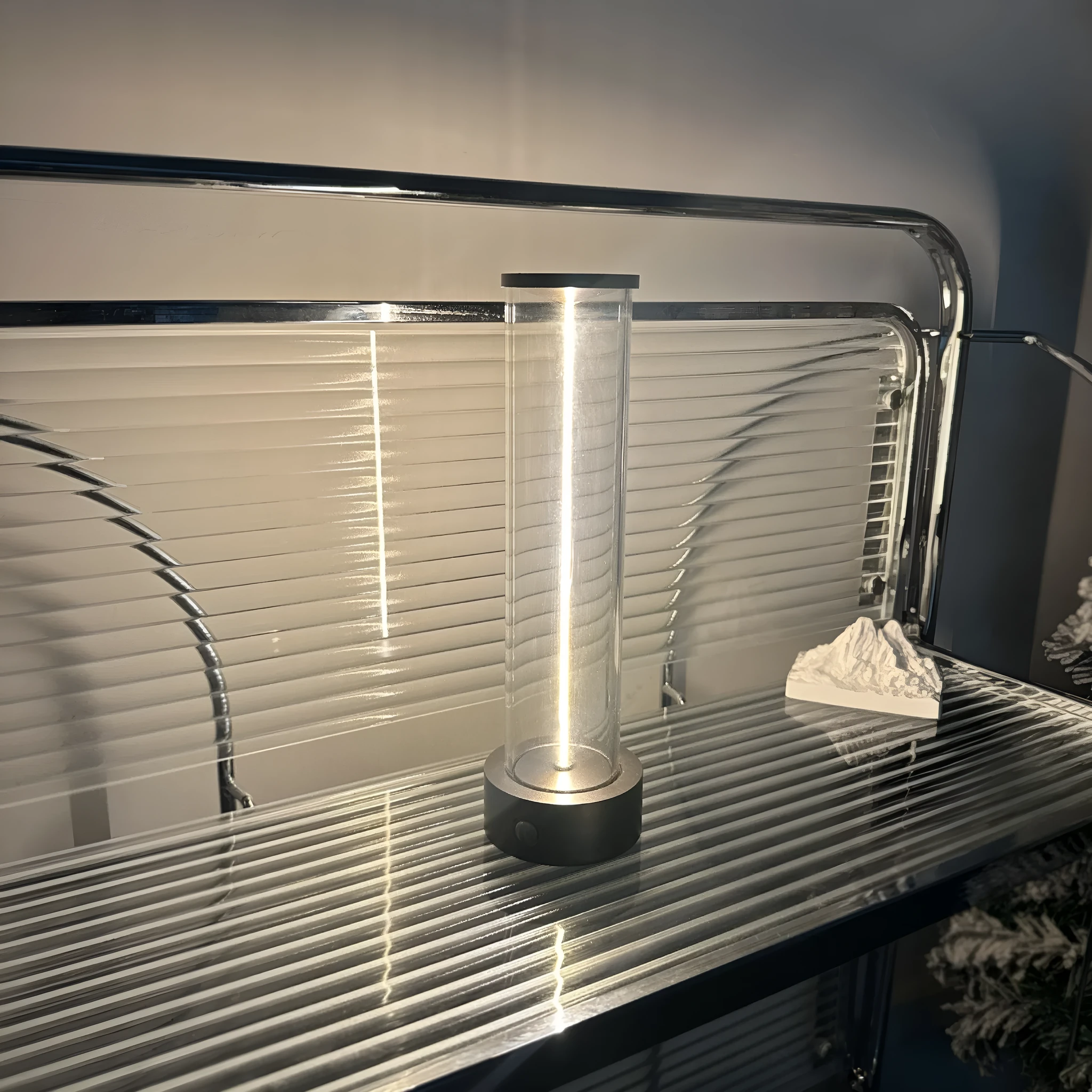 Modern rectangular USB-charged LED glass light strip with magnetic mount, dimensions 53mm by 234mm.