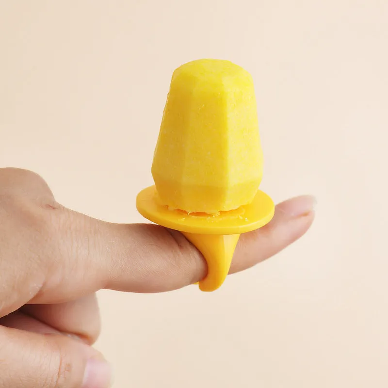 Brown plastic ice cube mold with honeycomb design and anti-drip edges