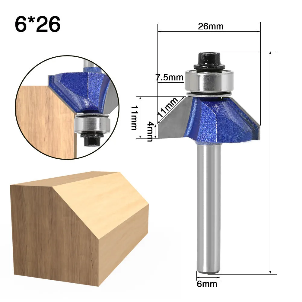 Hard alloy angle cutter for woodworking with 13mm blade diameter and 59mm length