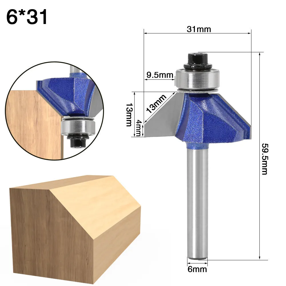 Hard alloy angle cutter for woodworking with 13mm blade diameter and 59mm length