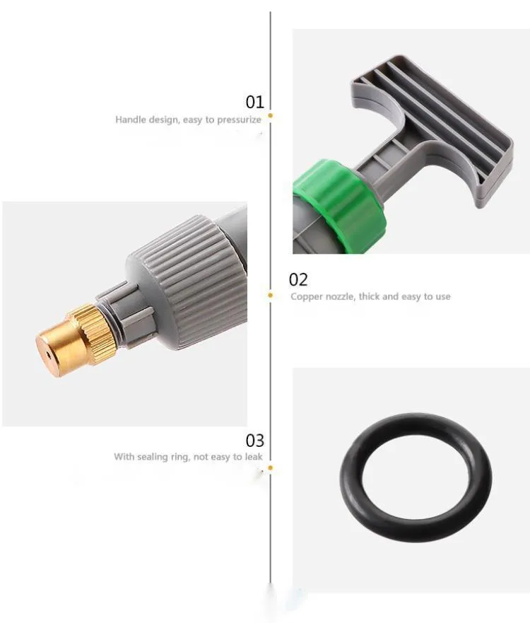 Universal watering sprayer nozzle attachment for plastic beverage bottles with 30cm tube