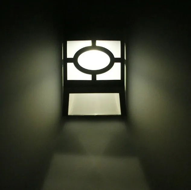 Solar wall light 2LED retro fence light plastic ABS PC warm white light compact size